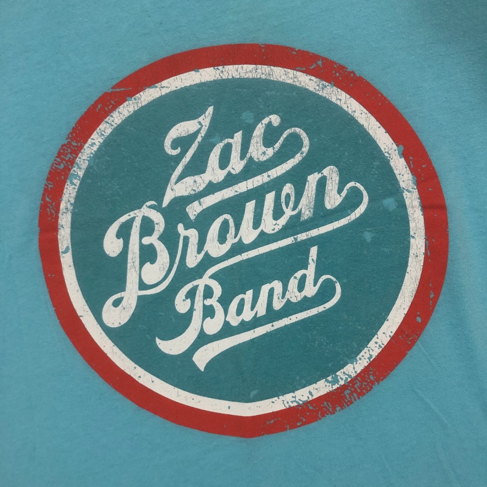 Zac Brown Band T Shirt Womens Large Blue 2015 Tour‎ Dates Jekyll Hyde